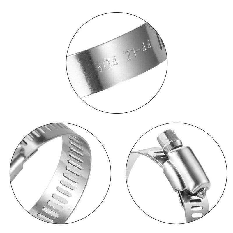 LOKMAN 20 Pack Stainless Steel Hose Clamp Adjustable 1-5/8'' - 2-1/2'' (40-63mm) Worm Gear Hose Clamp, Metal Fuel Line Pipe Clamp for Plumbing, Automotive And Mechanical Application - Image 2